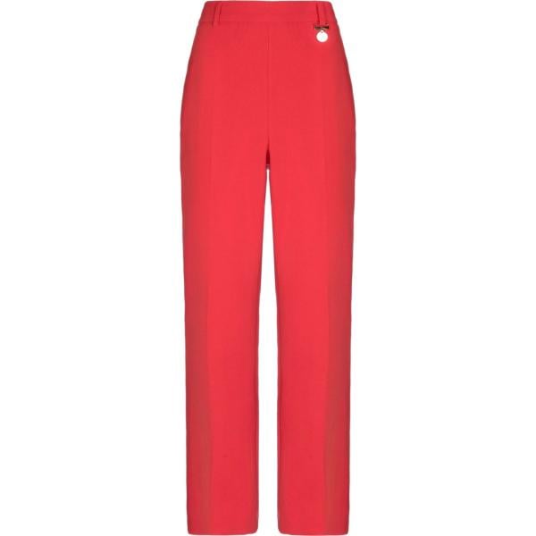 Pantaloni da donna in rosso classico senza tasche a vita alta con zip Cristinaeffe Cristinaeffe