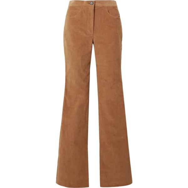 pantaloni Adam Lippes marrone tinta unita