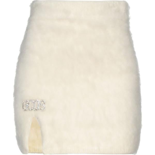 minigonne Gcds bianco tinta unita