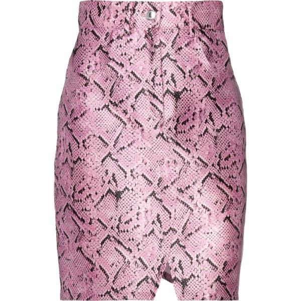 minigonna da donna in rosa chiaro animalier corto con zip Msgm