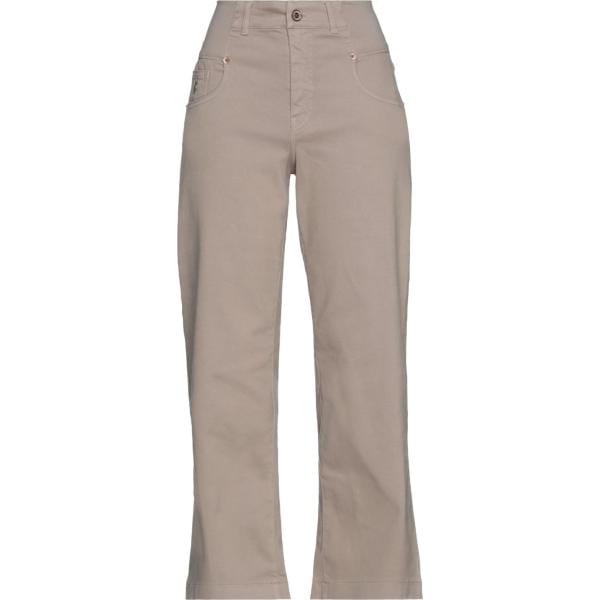 pantaloni European Culture marrone tinta unita