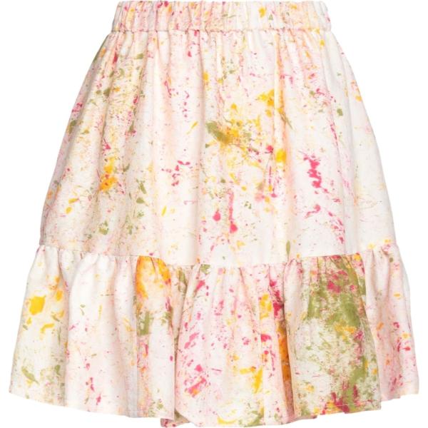 minigonna da donna in bianco avorio corto in seta Suzie Winkle