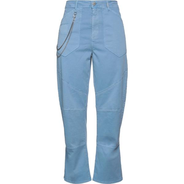 pantaloni High blu tinta unita