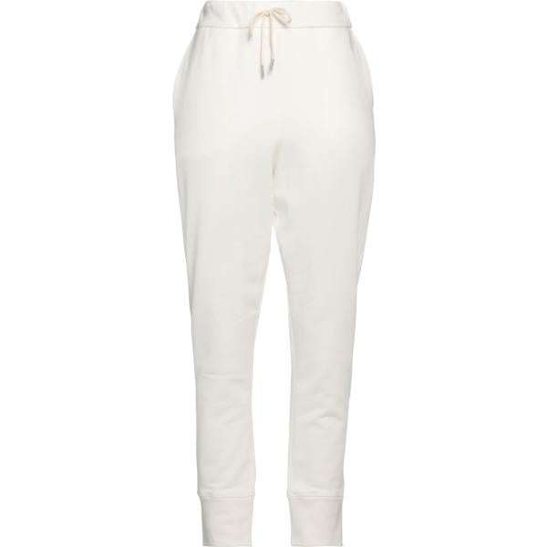 pantaloni sportivi da donna in bianco neve a vita alta con coulisse in plush Jil Sander+