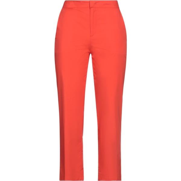 Pantaloni da donna in arancione scuro a vita alta con zip in cotone Twinset Twinset