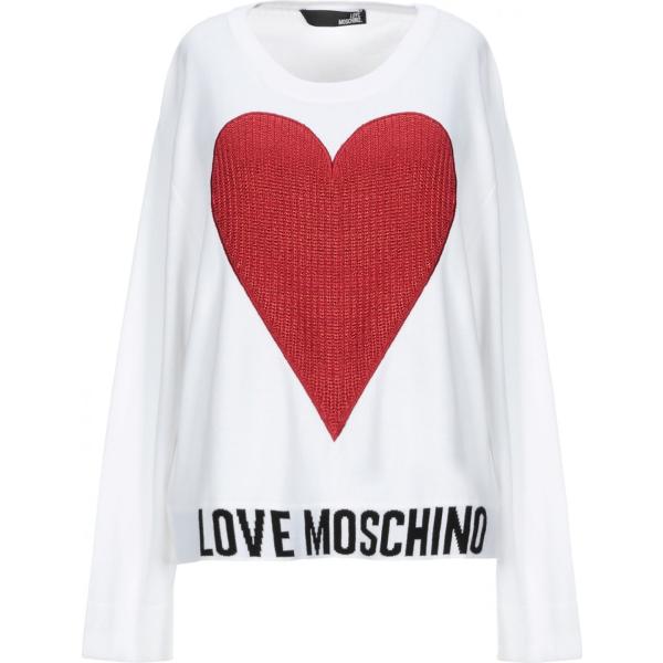 pullovers Love Moschino bianco tinta unita