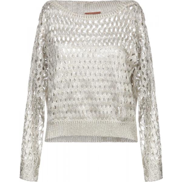 Pullover lavorato a maglia collo tondo a maniche lunghe taglia media in cupro tinta unita Missoni tinta unita