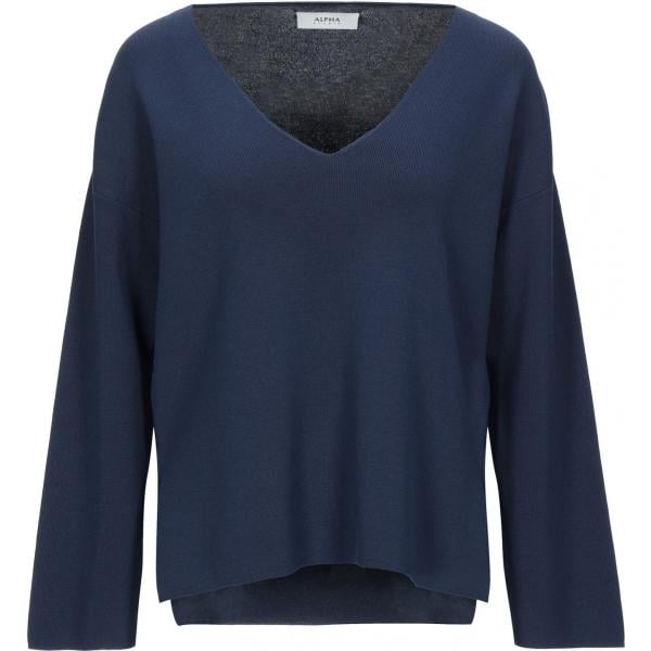 pullovers Alpha Studio blu tinta unita