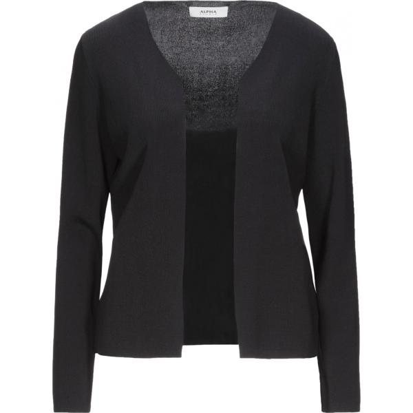 cardigans Alpha Studio nero tinta unita