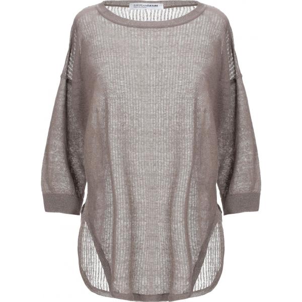 pullovers European Culture marrone tinta unita