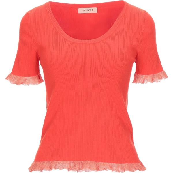 pullovers Twinset rosso tinta unita