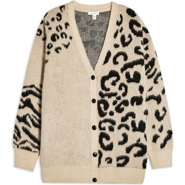 Cardigan fantasia collo a v Topshop animalier