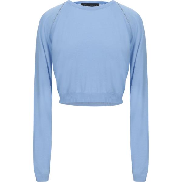 pullovers Versace blu tinta unita
