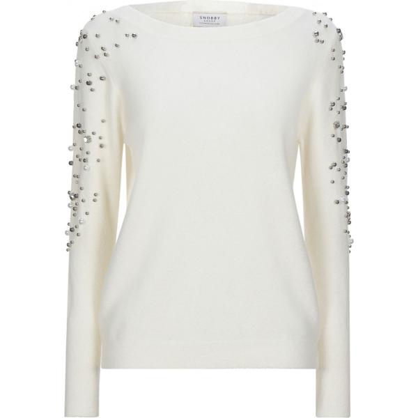 pullovers Snobby Sheep bianco tinta unita