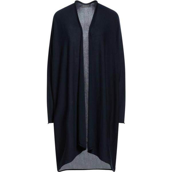 Cardigan da donna in blu scuro lavorato a maglia con scollo senza tasche a maniche lunghe in cashmere Hawico Hawico