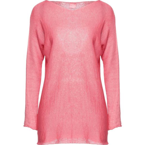 pullovers 120% Lino rosa tinta unita