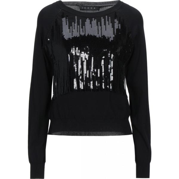 pullovers ICONA by KAOS nero tinta unita