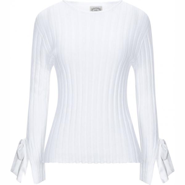 pullovers Pink Memories bianco tinta unita