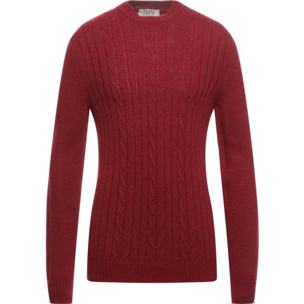 pullovers Tsd12 rosso tinta unita