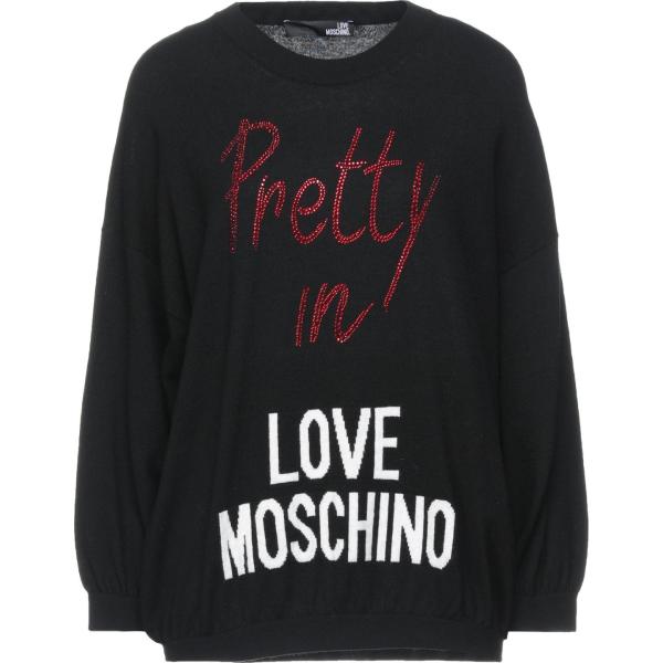 pullovers Love Moschino nero tinta unita