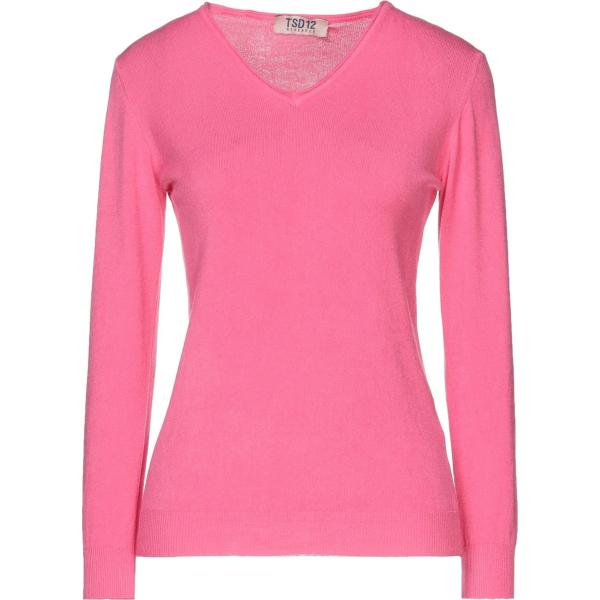 pullovers Tsd12 rosa tinta unita