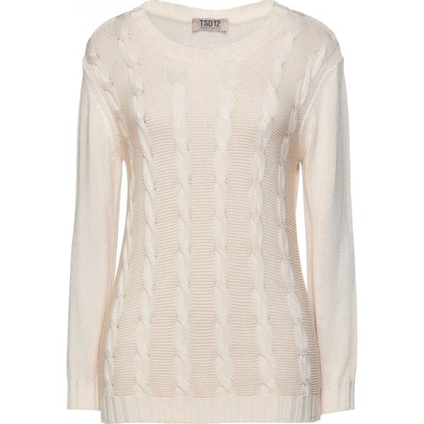 pullovers Tsd12 bianco tinta unita