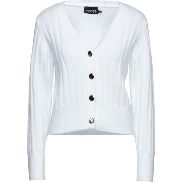cardigans Pieces bianco tinta unita