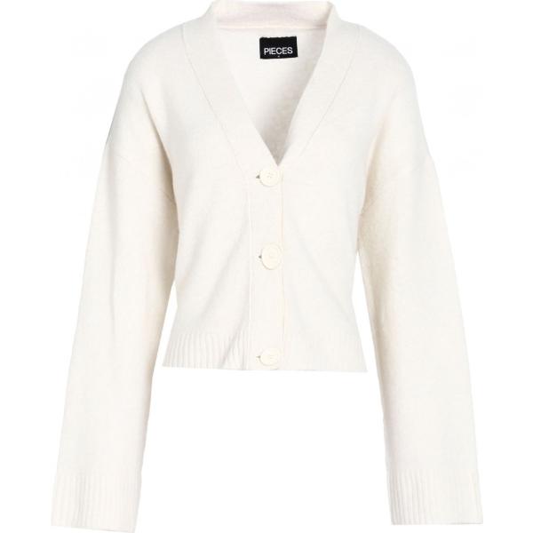cardigans Pieces bianco tinta unita
