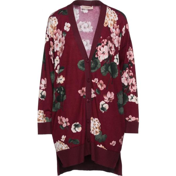 cardigans Twinset rosso a fiori