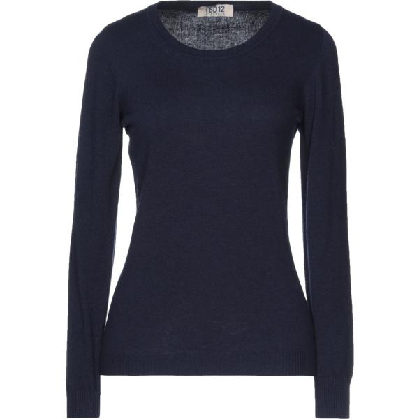 pullovers Tsd12 blu tinta unita