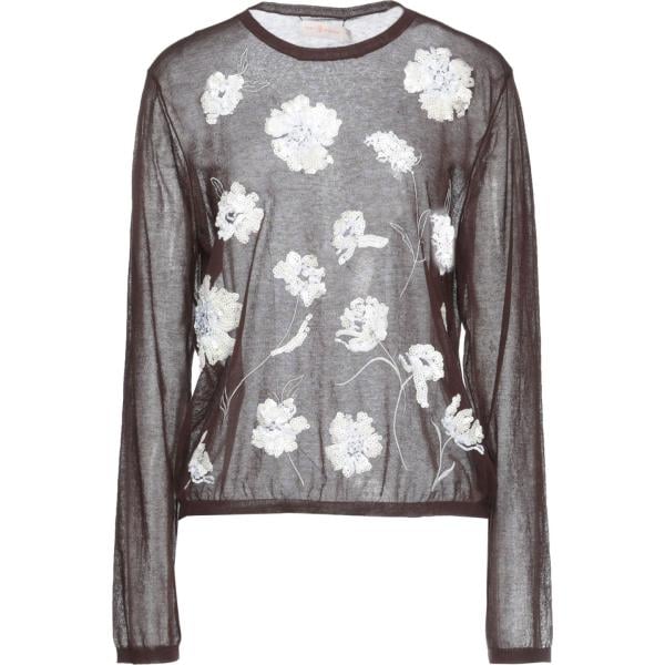 pullovers Tory Burch grigio tinta unita