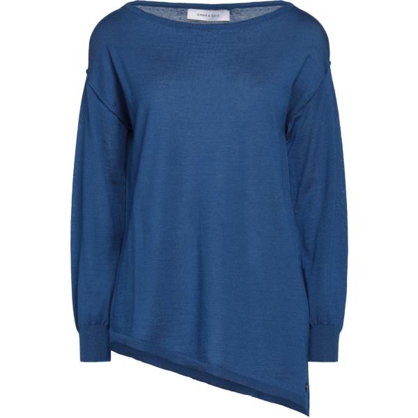 pullovers Emma & Gaia blu tinta unita