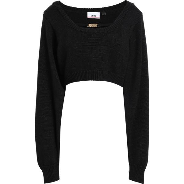 pullovers Gcds nero tinta unita