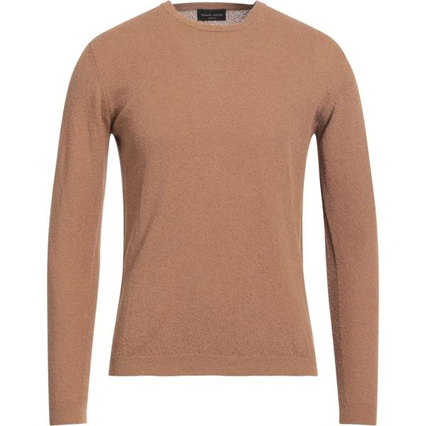 pullovers Roberto Collina marrone tinta unita