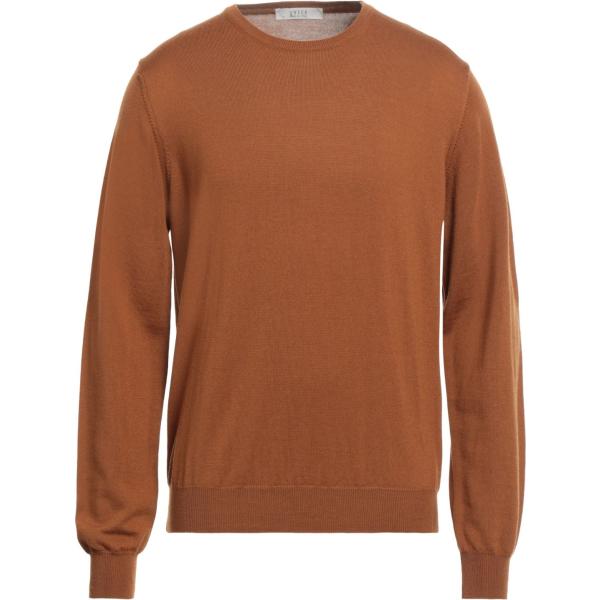 pullovers Vneck marrone tinta unita