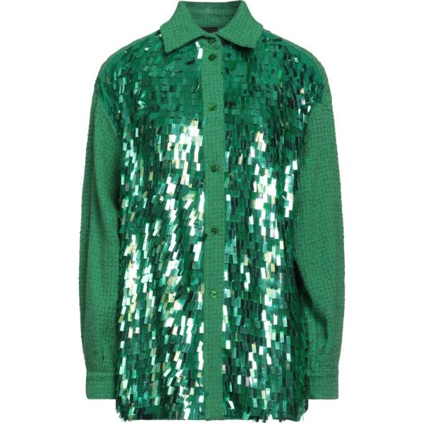 camicie Pinko verde tinta unita