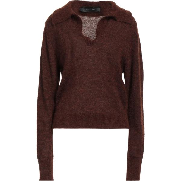pullovers Federica Tosi marrone tinta unita