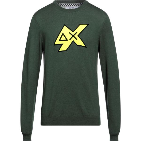 pullovers Sun 68 verde con stampe