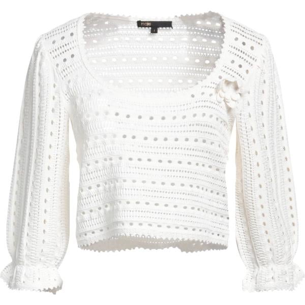 pullovers Maje bianco tinta unita