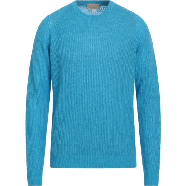 pullovers 120% Lino blu tinta unita