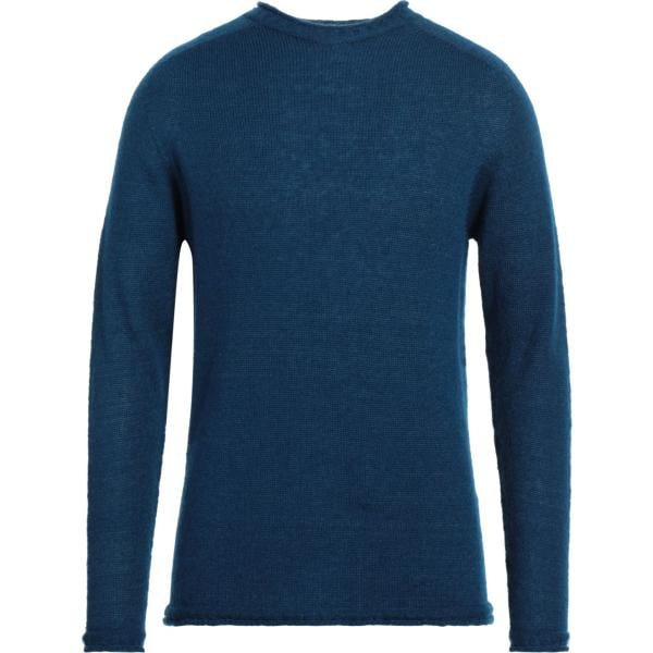 pullovers 120% Lino blu tinta unita