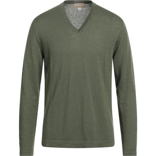 pullovers 120% Lino verde tinta unita