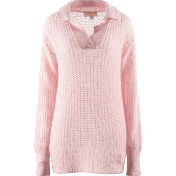 pullovers 120% Lino rosa tinta unita
