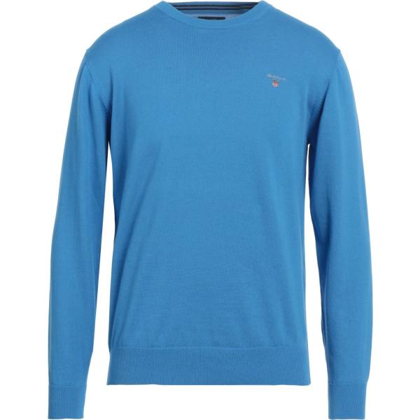 pullovers Gant blu tinta unita