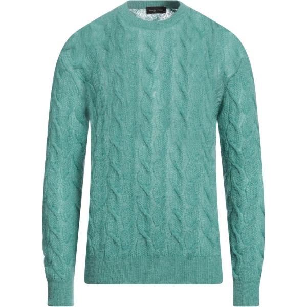 pullovers Roberto Collina verde tinta unita