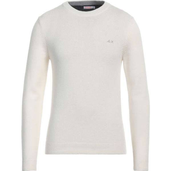 pullovers Sun 68 bianco tinta unita