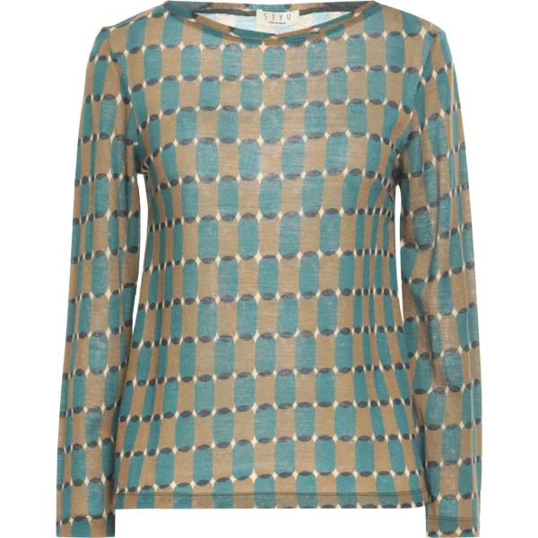 pullovers Siyu verde geometrica