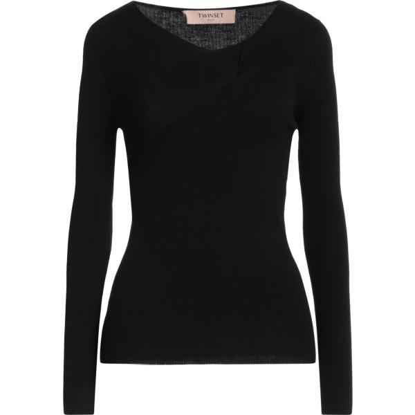 pullovers Twinset nero tinta unita