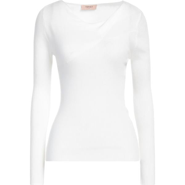 pullovers Twinset bianco tinta unita