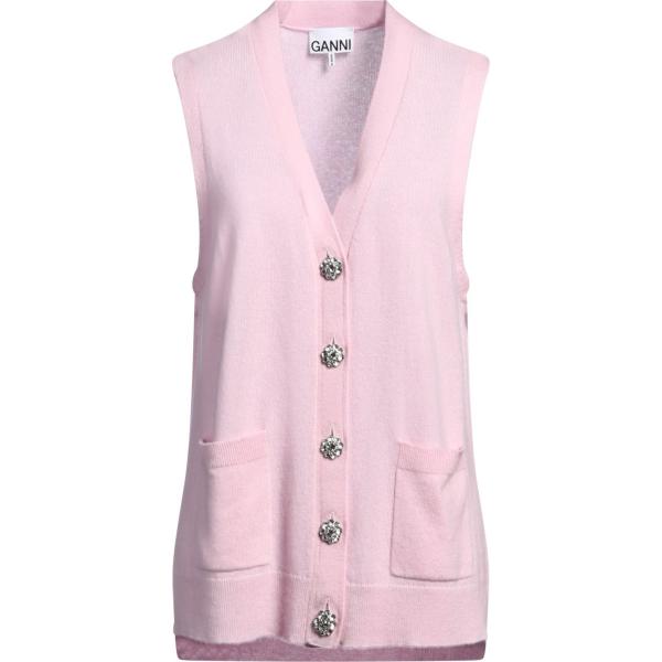 cardigans Ganni rosa tinta unita